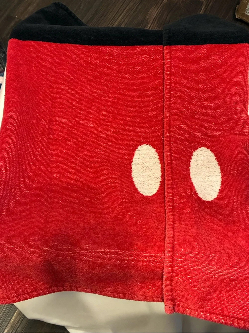 Pottery Barn Mickey Mouse Hooded Towel - Black & Red